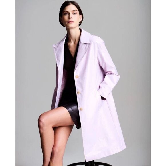 Jane Post New York $495 Rain Jacket Light Pink Light Slicker medium NWT - Picture 1 of 11
